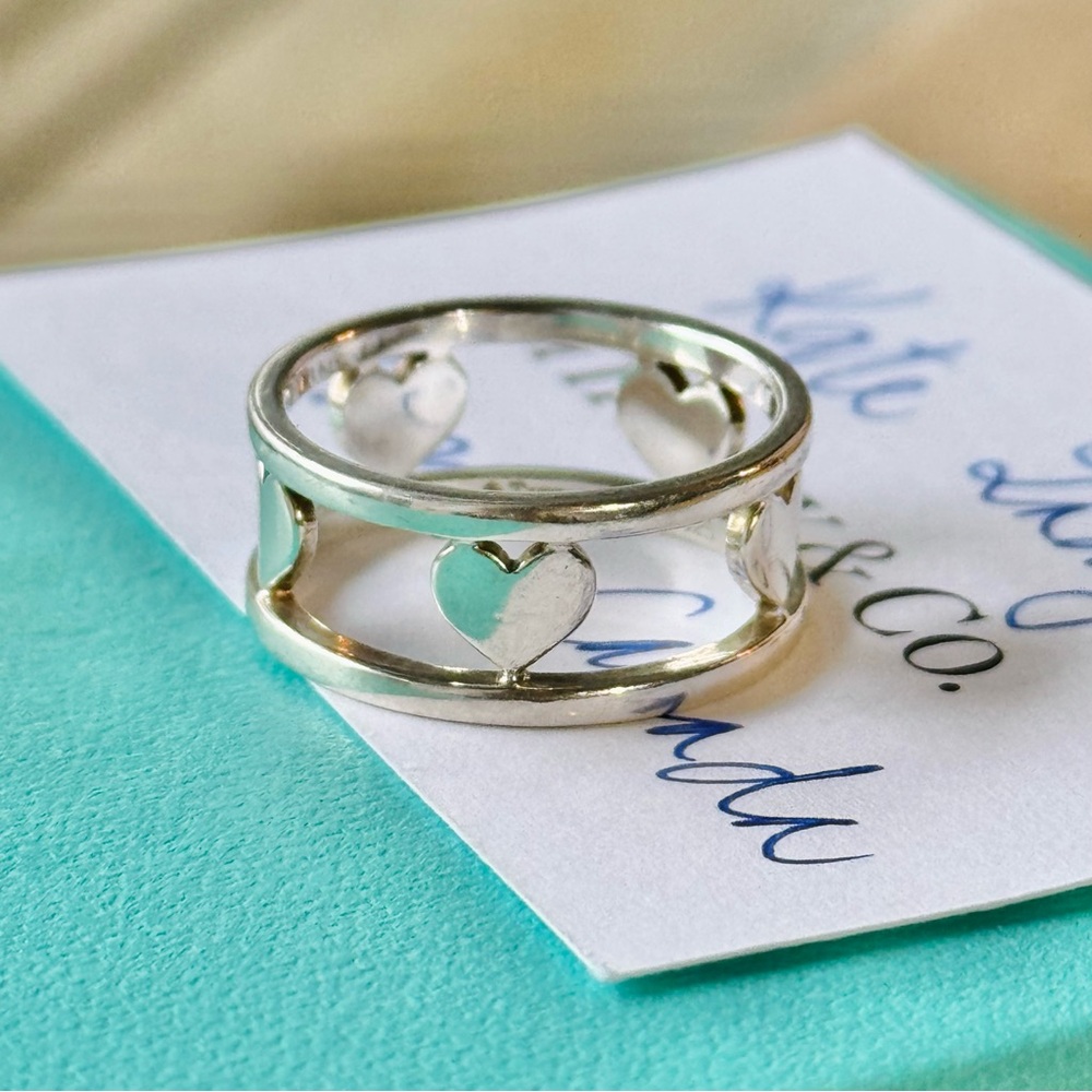 Tiffany & Co. Silver Stencil Heart Ring - Picture 2 of 3